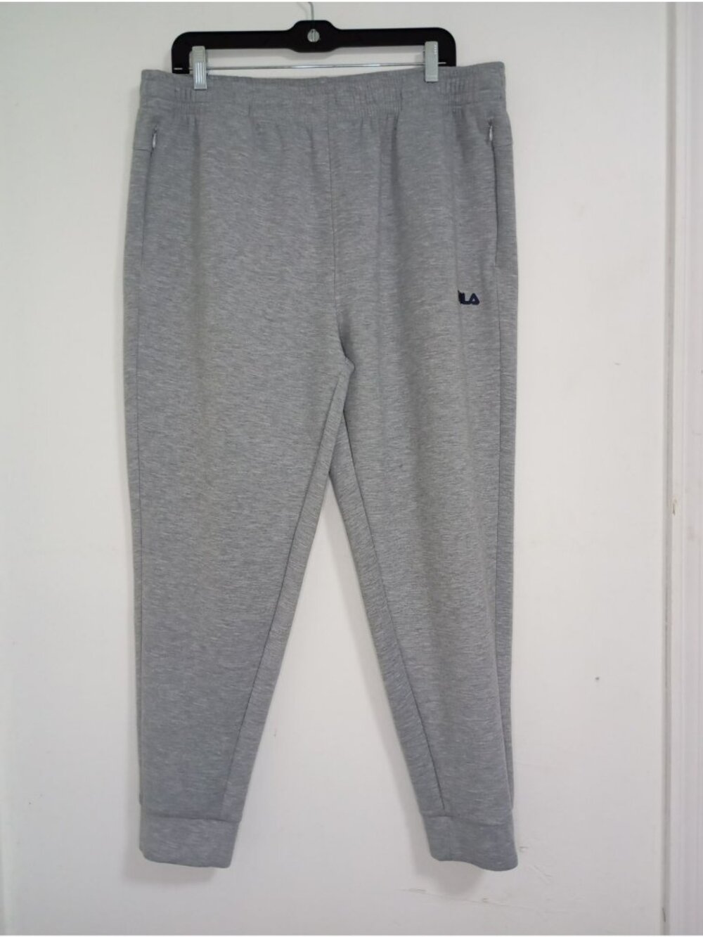 Fila Mens Gray Jogger Sweatpants XL Polyester Blend Elastic Waistband